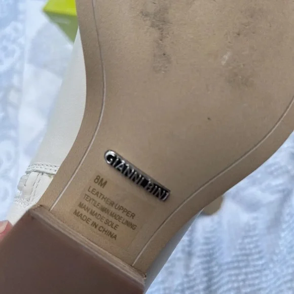 Gianni Bini Brycin Size 8 White Western Leather Studded Booties Boots - Picture 8 of 8